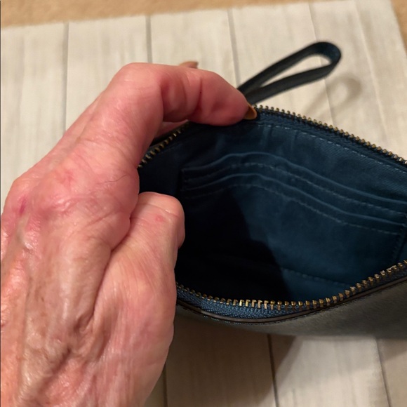 Coach Dark Teal Wristlet - Picture 3 of 6